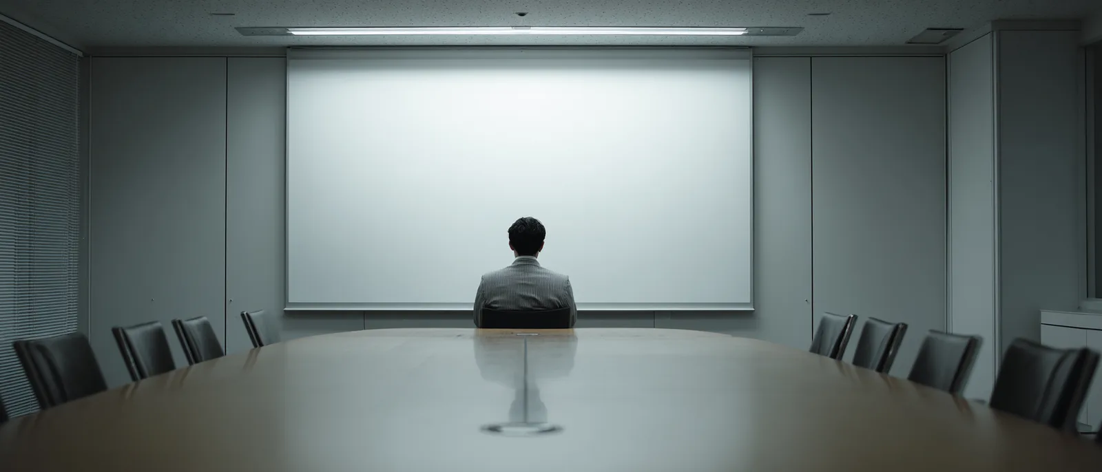 AI導入の判断を前に静かに考える経営者のイメージ