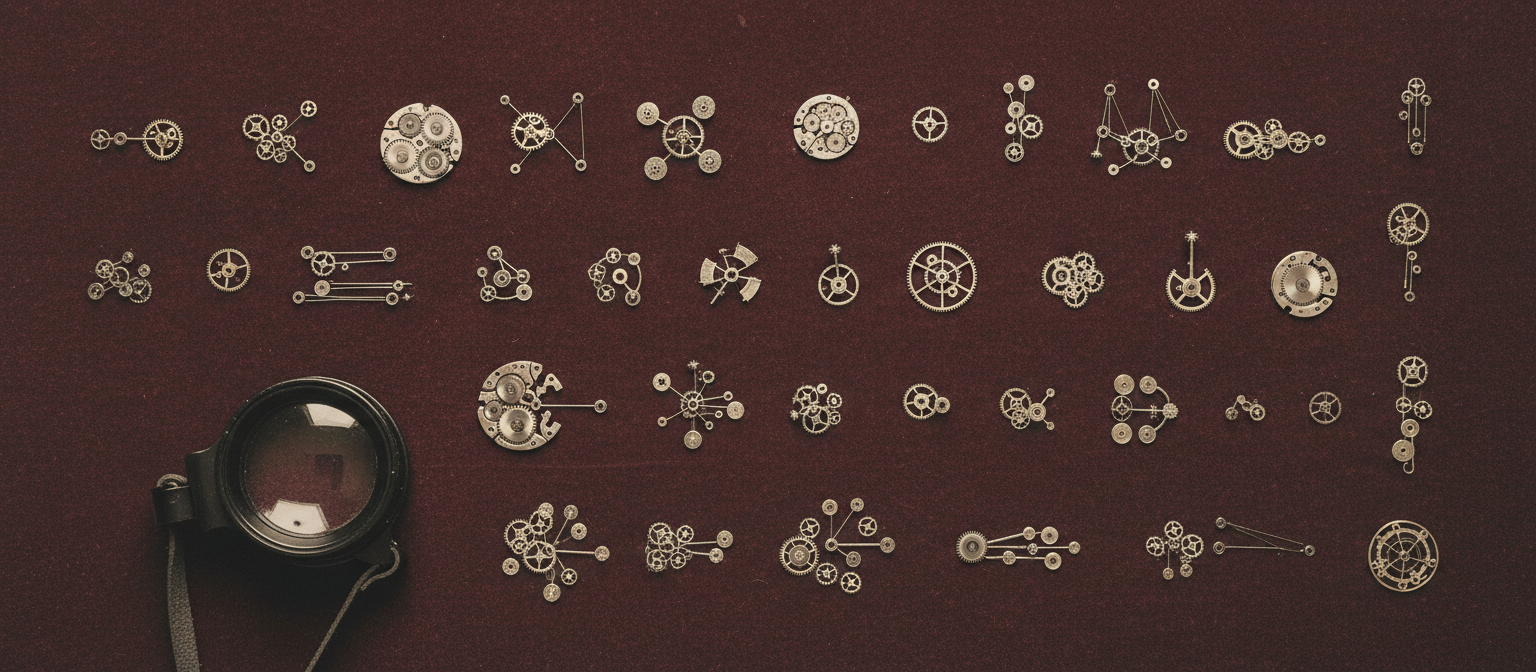 A watchmaker's precision tools arranged on a velvet surface, representing AI specialization and domain-specific expertise