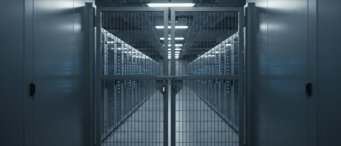 Server room gateway image symbolizing in-house LLM security and governance